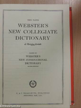 Webster's New Collegiate Dictionary