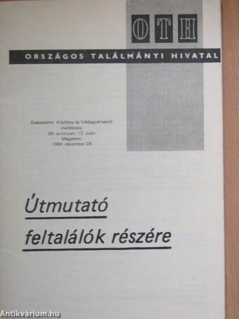 Útmutató feltalálók részére