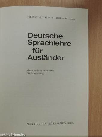 Deutsche Sprachlehre für Ausländer - Grundstufe