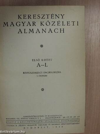 Keresztény magyar közéleti almanach I-II.