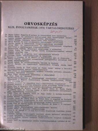 Orvosképzés 1974. január-december/Somogyi Orvosnapok 1972. Supplementum