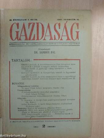 Gazdaság 1947. február 15.