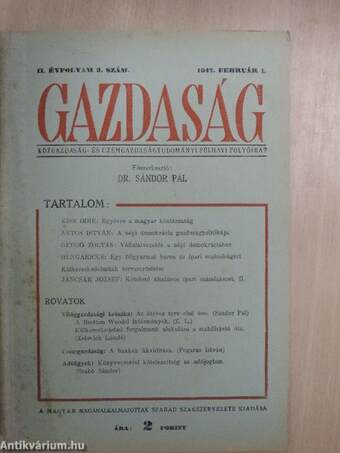 Gazdaság 1947. február 1.