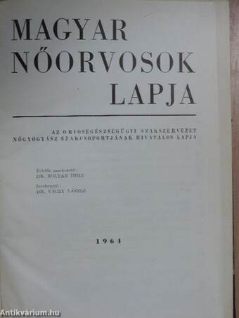 Magyar Nőorvosok Lapja 1964. január-december