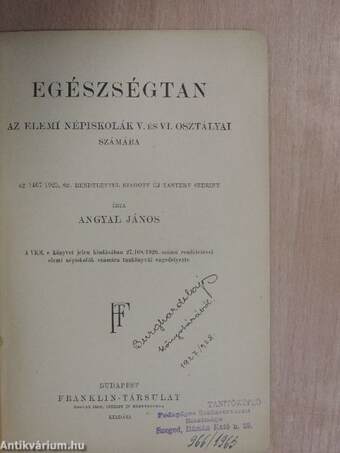 Egészségtan V-VI.