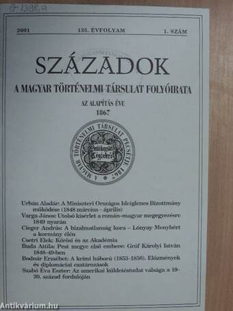 Századok 2001/1-6. I-II.