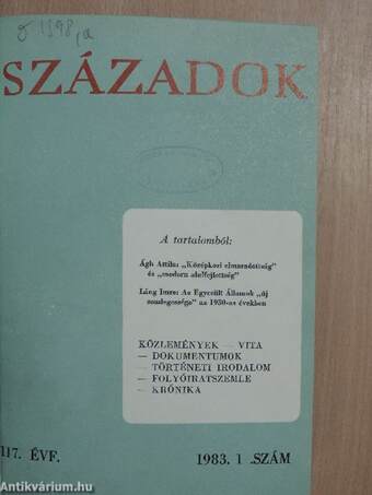 Századok 1983/1-6. I-III.