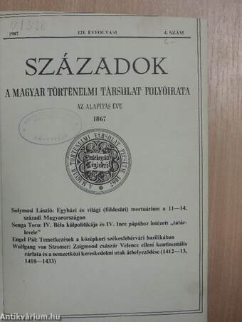 Századok 1987. (fél évfolyam)