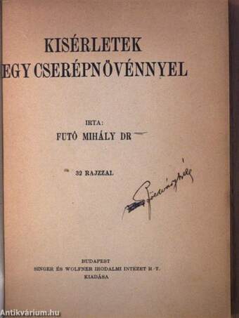 Kisérletek egy cserépnövénnyel