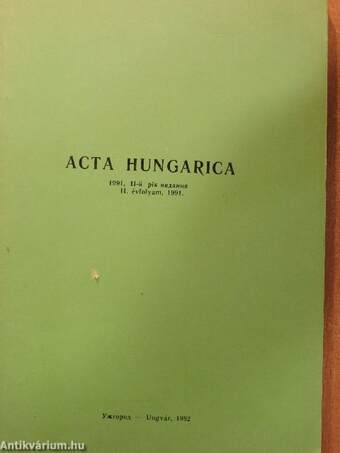 Acta Hungarica 1991