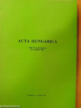 Acta Hungarica 1992