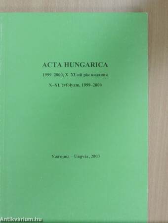 Acta Hungarica 1999-2000