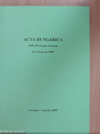 Acta Hungarica 1998