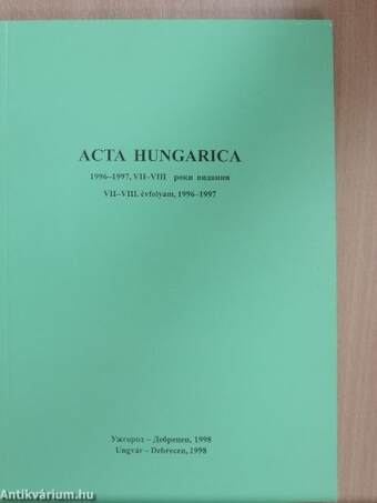 Acta Hungarica 1996-1997