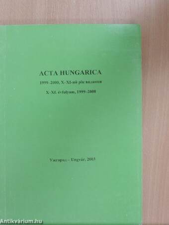 Acta Hungarica 1999-2000