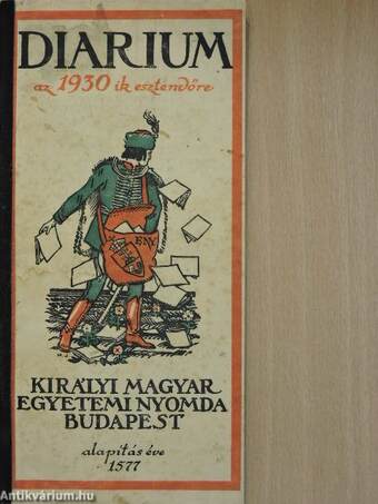 Diarium azaz előjegyzési naptár az 1930-ik évre