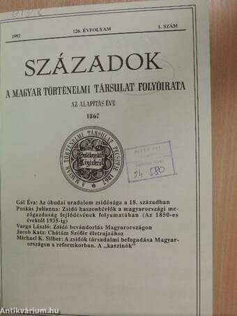 Századok 1992/1-6. I-II.