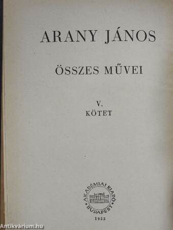 Arany János összes művei V.