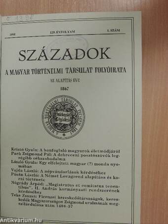 Századok 1995/1-6. I-II.