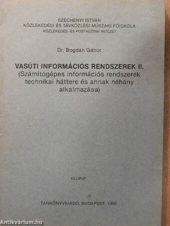 Vasúti információs rendszerek II.