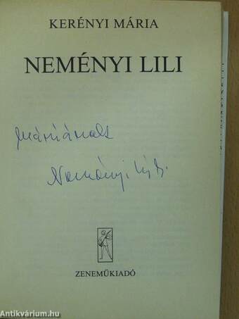 Neményi Lili (dedikált példány)