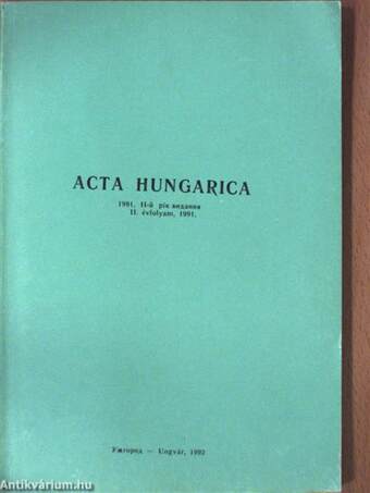 Acta Hungarica 1991