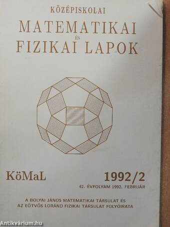 Középiskolai Matematikai és Fizikai Lapok 1992. (nem teljes évfolyam)