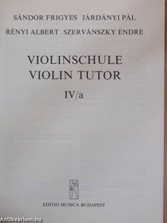 Violinschule IV/a/Violin tutor IV/a