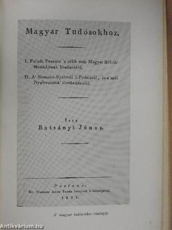 Batsányi János összes művei III.