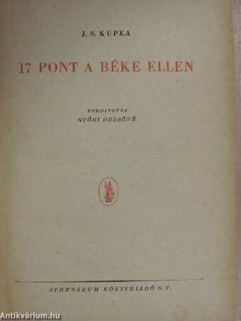 17 pont a béke ellen