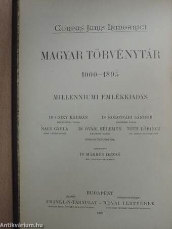 1889-1891. évi törvényczikkek