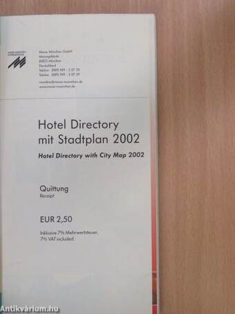 Hotel Directory mit Stadtplan 2002