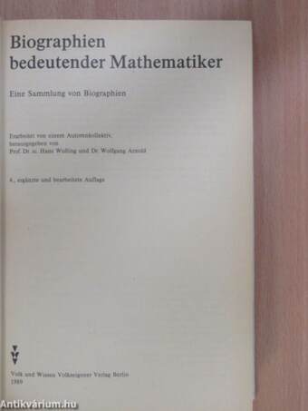 Biographien bedeutender Mathematiker