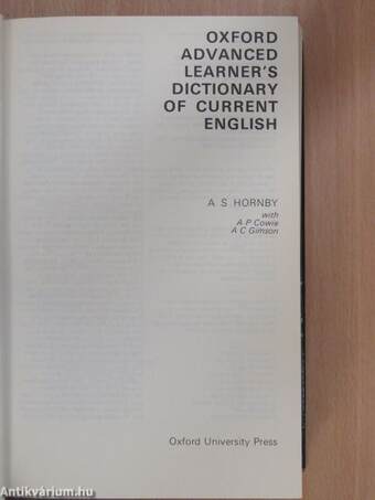 Oxford Advanced Learner's Dictionary of Current English