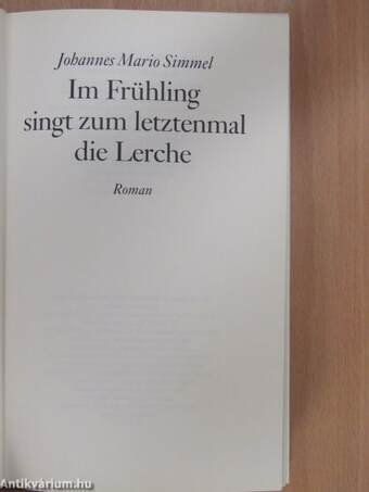 Im Frühling singt zum letztenmal die Lerche