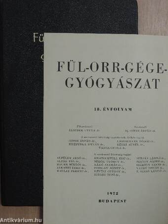 Fül-orr-gégegyógyászat 1972. január-december