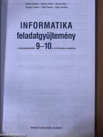 Informatika feladatgyűjtemény 9-10.