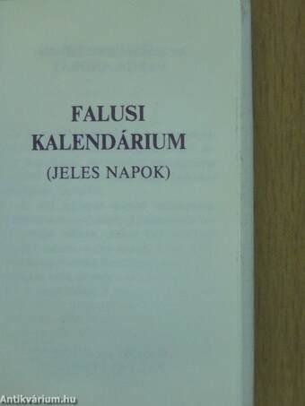 Falusi kalendárium (minikönyv)