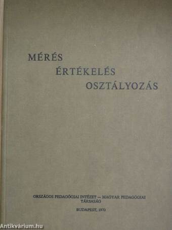 Mérés-értékelés-osztályozás