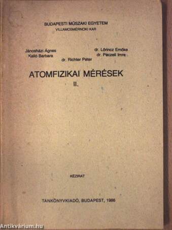 Atomfizikai mérések II.