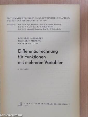 Differentialrechnung für Funktionen mit mehreren Variablen