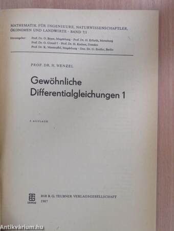 Gewöhnliche Differentialgleichungen 1