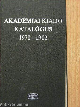 Akadémiai Kiadó katalógus 1978-1982