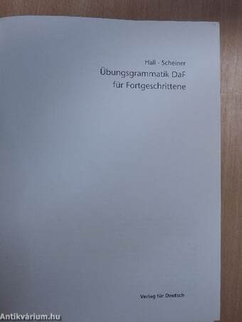 Übungsgrammatik Deutsch als Fremdsprache für Fortgeschrittene