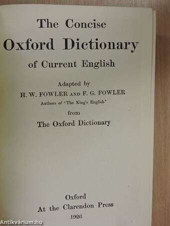 The Concise Oxford Dictionary of Current English