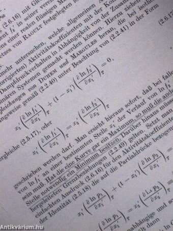 Thermodynamische Grundlagen der Destillation und Extraktion I.