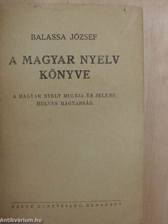 A magyar nyelv könyve