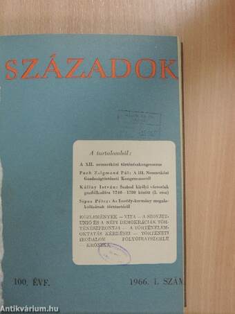 Századok 1966/1-6. I-II.