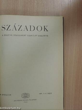 Századok 1969/1-6. I-II.