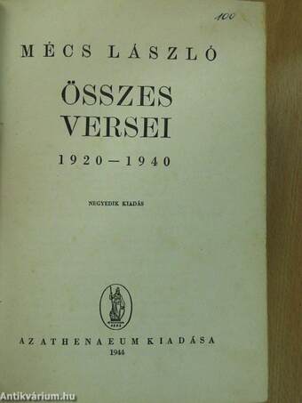 Mécs László összes versei (aláírt, számozott példány)